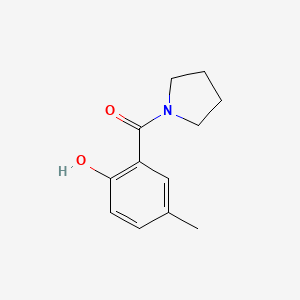 molecular formula C12H15NO2 B7473642 1-Pyrrolidinyl(2-hydroxy-5-methylphenyl) ketone 