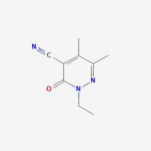 molecular formula C9H11N3O B7473663 2-Ethyl-5,6-dimethyl-3-oxopyridazine-4-carbonitrile 