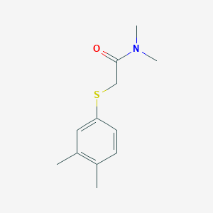 molecular formula C12H17NOS B7473692 2-(3,4-dimethylphenyl)sulfanyl-N,N-dimethylacetamide 