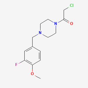 molecular formula C14H18ClFN2O2 B7473693 2-Chloro-1-[4-[(3-fluoro-4-methoxyphenyl)methyl]piperazin-1-yl]ethanone 