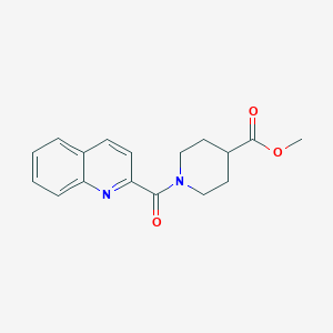 molecular formula C17H18N2O3 B7473728 Methyl 1-(quinoline-2-carbonyl)piperidine-4-carboxylate 