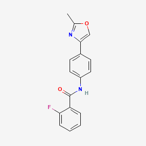 molecular formula C17H13FN2O2 B7473732 2-fluoro-N-[4-(2-methyl-1,3-oxazol-4-yl)phenyl]benzamide 