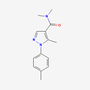 molecular formula C14H17N3O B7473747 N,N,5-trimethyl-1-(4-methylphenyl)pyrazole-4-carboxamide 