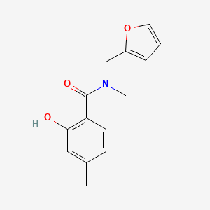molecular formula C14H15NO3 B7473776 N-(furan-2-ylmethyl)-2-hydroxy-N,4-dimethylbenzamide 