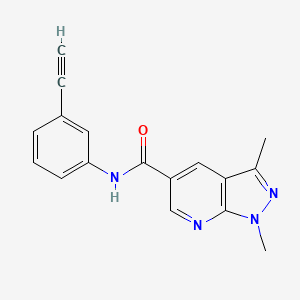 molecular formula C17H14N4O B7473789 N-(3-ethynylphenyl)-1,3-dimethylpyrazolo[3,4-b]pyridine-5-carboxamide 