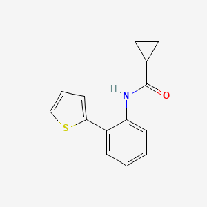molecular formula C14H13NOS B7473800 N-(2-thiophen-2-ylphenyl)cyclopropanecarboxamide 