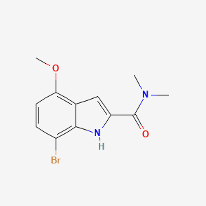 molecular formula C12H13BrN2O2 B7473840 7-bromo-4-methoxy-N,N-dimethyl-1H-indole-2-carboxamide 