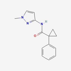 molecular formula C14H15N3O B7473872 N-(1-methylpyrazol-3-yl)-1-phenylcyclopropane-1-carboxamide 