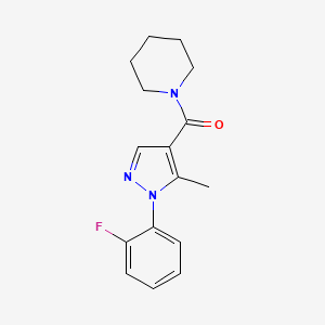 molecular formula C16H18FN3O B7473884 [1-(2-Fluorophenyl)-5-methylpyrazol-4-yl]-piperidin-1-ylmethanone 