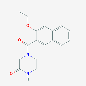 molecular formula C17H18N2O3 B7473910 4-(3-Ethoxynaphthalene-2-carbonyl)piperazin-2-one 