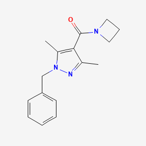 molecular formula C16H19N3O B7473925 Azetidin-1-yl-(1-benzyl-3,5-dimethylpyrazol-4-yl)methanone 