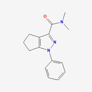 molecular formula C15H17N3O B7473957 N,N-dimethyl-1-phenyl-5,6-dihydro-4H-cyclopenta[c]pyrazole-3-carboxamide 
