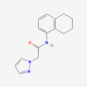 molecular formula C15H17N3O B7473965 2-pyrazol-1-yl-N-(5,6,7,8-tetrahydronaphthalen-1-yl)acetamide 
