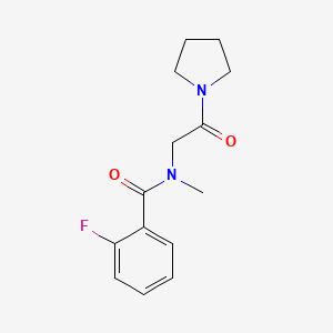 molecular formula C14H17FN2O2 B7473978 2-fluoro-N-methyl-N-(2-oxo-2-pyrrolidin-1-ylethyl)benzamide 