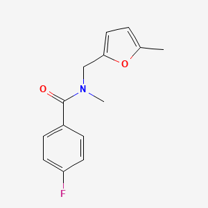 molecular formula C14H14FNO2 B7473998 4-fluoro-N-methyl-N-[(5-methylfuran-2-yl)methyl]benzamide 
