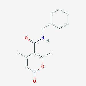 molecular formula C15H21NO3 B7474004 N-(cyclohexylmethyl)-2,4-dimethyl-6-oxopyran-3-carboxamide 