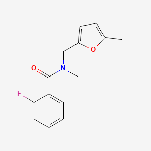 molecular formula C14H14FNO2 B7474007 2-fluoro-N-methyl-N-[(5-methylfuran-2-yl)methyl]benzamide 