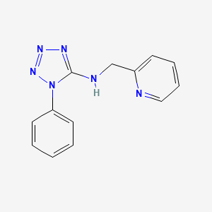 molecular formula C13H12N6 B7474024 1-phenyl-N-(pyridin-2-ylmethyl)tetrazol-5-amine 