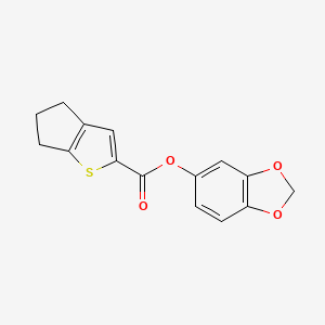 molecular formula C15H12O4S B7474041 1,3-benzodioxol-5-yl 5,6-dihydro-4H-cyclopenta[b]thiophene-2-carboxylate 