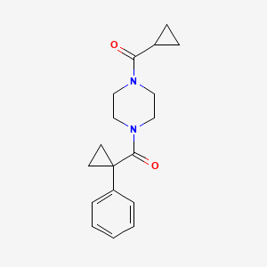 molecular formula C18H22N2O2 B7474062 Cyclopropyl-[4-(1-phenylcyclopropanecarbonyl)piperazin-1-yl]methanone 