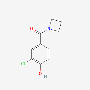 molecular formula C10H10ClNO2 B7474066 Azetidin-1-yl-(3-chloro-4-hydroxyphenyl)methanone 
