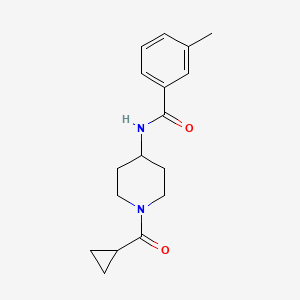 molecular formula C17H22N2O2 B7474073 N-[1-(cyclopropanecarbonyl)piperidin-4-yl]-3-methylbenzamide 