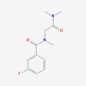 molecular formula C12H15FN2O2 B7474084 N-[2-(dimethylamino)-2-oxoethyl]-3-fluoro-N-methylbenzamide 