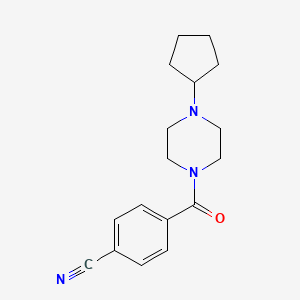 molecular formula C17H21N3O B7474095 4-(4-Cyclopentylpiperazine-1-carbonyl)benzonitrile 