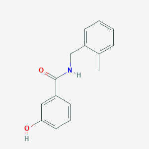 molecular formula C15H15NO2 B7474107 3-hydroxy-N-[(2-methylphenyl)methyl]benzamide 
