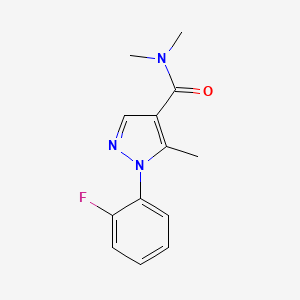 molecular formula C13H14FN3O B7474109 1-(2-fluorophenyl)-N,N,5-trimethylpyrazole-4-carboxamide 