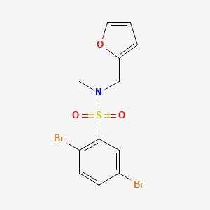 molecular formula C12H11Br2NO3S B7474170 2,5-dibromo-N-(furan-2-ylmethyl)-N-methylbenzenesulfonamide 