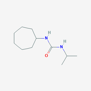 molecular formula C11H22N2O B7474190 1-Cycloheptyl-3-propan-2-ylurea 