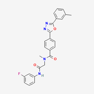 molecular formula C25H21FN4O3 B7474215 N-[2-(3-fluoroanilino)-2-oxoethyl]-N-methyl-4-[5-(3-methylphenyl)-1,3,4-oxadiazol-2-yl]benzamide 