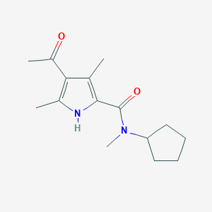 molecular formula C15H22N2O2 B7474230 4-acetyl-N-cyclopentyl-N,3,5-trimethyl-1H-pyrrole-2-carboxamide 
