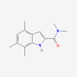 molecular formula C14H18N2O B7474231 N,N,4,6,7-pentamethyl-1H-indole-2-carboxamide 