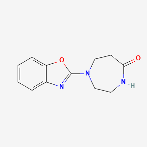molecular formula C12H13N3O2 B7474285 1-(1,3-Benzoxazol-2-yl)-1,4-diazepan-5-one 