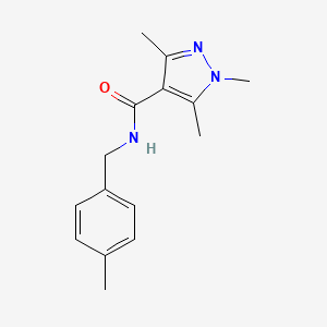 molecular formula C15H19N3O B7474294 1,3,5-trimethyl-N-[(4-methylphenyl)methyl]pyrazole-4-carboxamide 