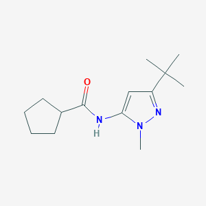 molecular formula C14H23N3O B7474296 N-(5-tert-butyl-2-methylpyrazol-3-yl)cyclopentanecarboxamide 