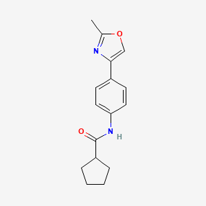 molecular formula C16H18N2O2 B7474318 N-[4-(2-methyl-1,3-oxazol-4-yl)phenyl]cyclopentanecarboxamide 