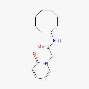 molecular formula C15H22N2O2 B7474357 N-cyclooctyl-2-(2-oxopyridin-1-yl)acetamide 