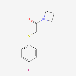 molecular formula C11H12FNOS B7474378 1-(Azetidin-1-yl)-2-(4-fluorophenyl)sulfanylethanone 