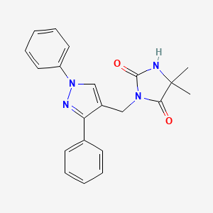 molecular formula C21H20N4O2 B7474392 3-[(1,3-Diphenylpyrazol-4-yl)methyl]-5,5-dimethylimidazolidine-2,4-dione 