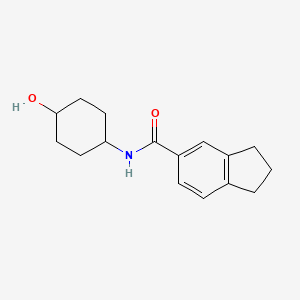 molecular formula C16H21NO2 B7474407 N-(4-hydroxycyclohexyl)-2,3-dihydro-1H-indene-5-carboxamide 