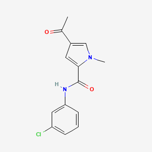 molecular formula C14H13ClN2O2 B7474416 4-acetyl-N-(3-chlorophenyl)-1-methylpyrrole-2-carboxamide 
