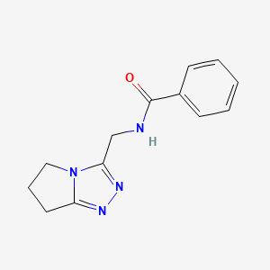 molecular formula C13H14N4O B7474439 N-(6,7-dihydro-5H-pyrrolo[2,1-c][1,2,4]triazol-3-ylmethyl)benzamide 