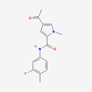 molecular formula C15H15FN2O2 B7474469 4-acetyl-N-(3-fluoro-4-methylphenyl)-1-methylpyrrole-2-carboxamide 