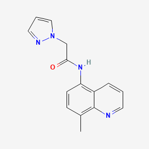 molecular formula C15H14N4O B7474475 N-(8-methylquinolin-5-yl)-2-pyrazol-1-ylacetamide 