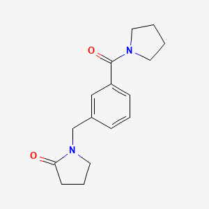 molecular formula C16H20N2O2 B7474490 1-[[3-(Pyrrolidine-1-carbonyl)phenyl]methyl]pyrrolidin-2-one 