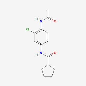 molecular formula C14H17ClN2O2 B7474496 N-(4-acetamido-3-chlorophenyl)cyclopentanecarboxamide 