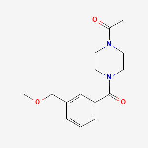 molecular formula C15H20N2O3 B7474554 1-[4-[3-(Methoxymethyl)benzoyl]piperazin-1-yl]ethanone 